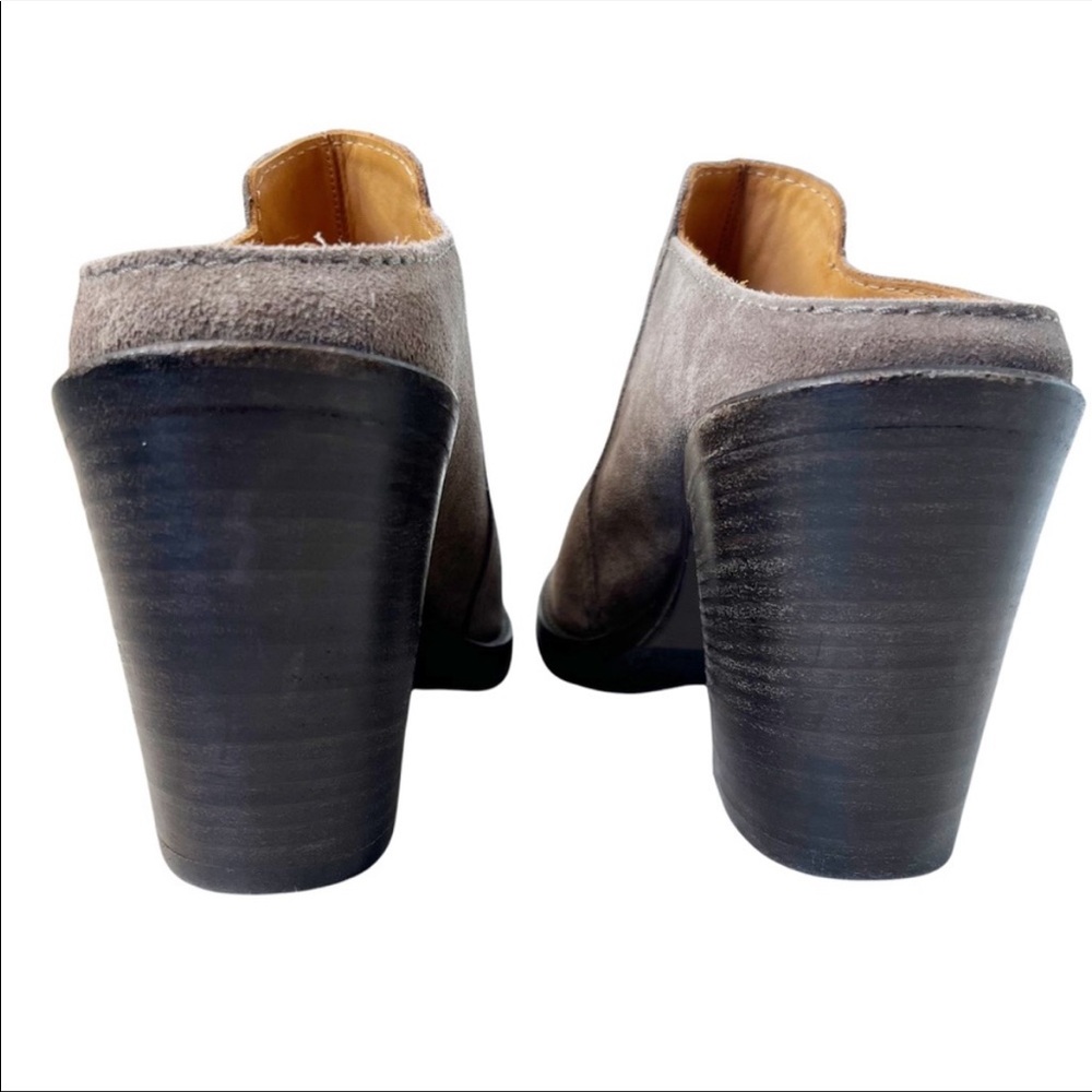AQUATALIA New Leather Suede Stacked Heel Boots in Taupe Size 8 - Picture 11 of 15